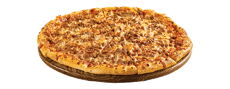 Foto de uma pizza de frango que está no cardápio da pizzaria Jama