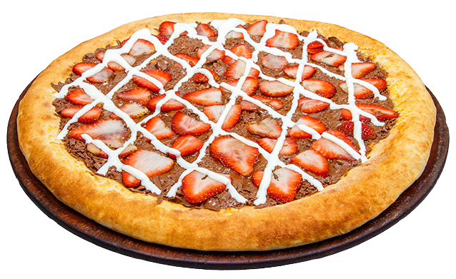 Foto de uma pizza doce sensação que está no cardápio da pizzaria Jama